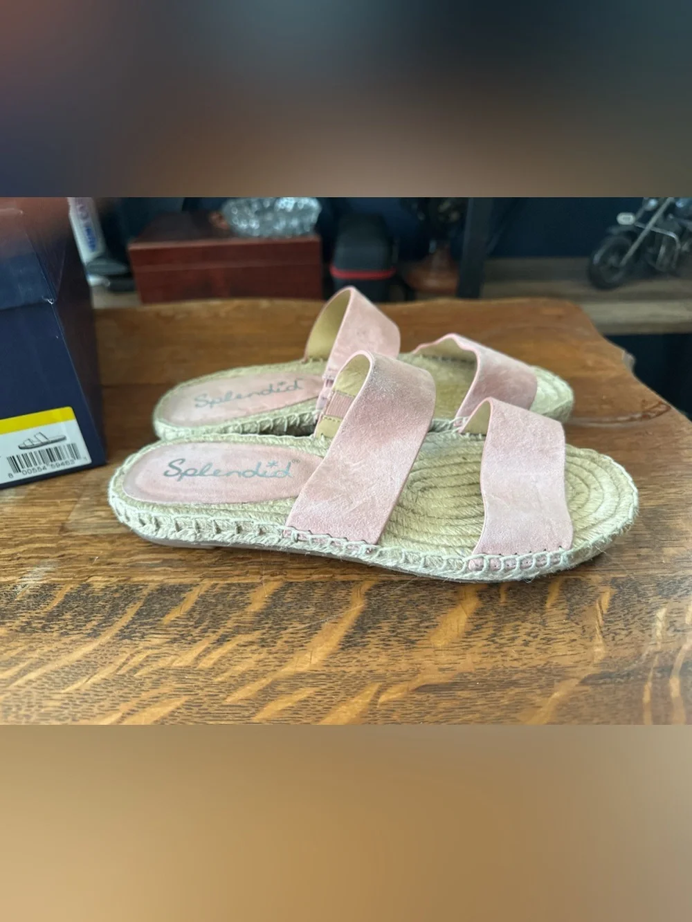 Splendid Pink Suede Espadrille Slide Sandals